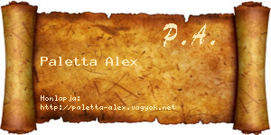 Paletta Alex névjegykártya